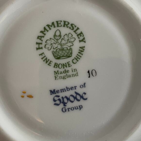 VTG Hammersley, Spode, Fine Bone China Teacup & Saucer, Floral, Pink, Gray - Picture 8 of 8